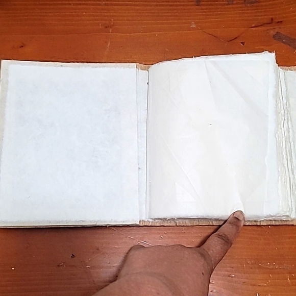 CRAFTED HAND MADE NATURAL PRESSED PAPER BARK FLORAL PHOTO ALBUN SIZE  MEDIUM - Picture 6 of 10